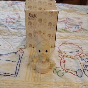 Vintage Precious Moments Porcelain Figurine Happy Birdie Angel